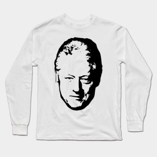 Bill Clinton Black On White Pop Art Long Sleeve T-Shirt